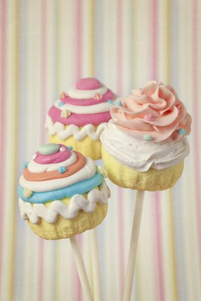 Colorful cupcake pops