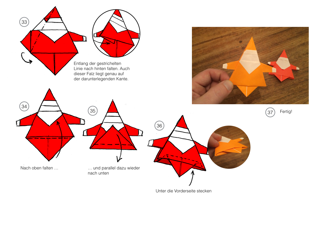 DIY: Origami-Weihnachtsmann - www.kinderzeit-bremen.de